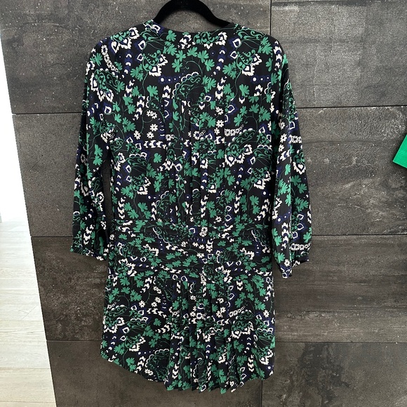 VERONICA BEARD Elm Printed Shirt Dress Victorian Vine 100% silk Size 0 - Picture 8 of 12